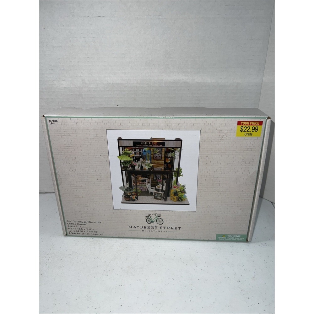 Mayberry Street Miniatures DIY Dollhouse Coffee House 1:24 Scale Hobby Lobby New